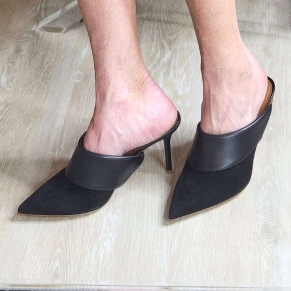 NIB. MALONE SOULIERS 'Tilly' 85 Leather and Suede Mules - Picture 7 of 16